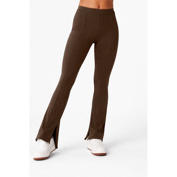 Alo Yoga Pants - Alo Yoga Brown High Waist Flare Leggings Front Slit Bootcut S 29” Clean Girl